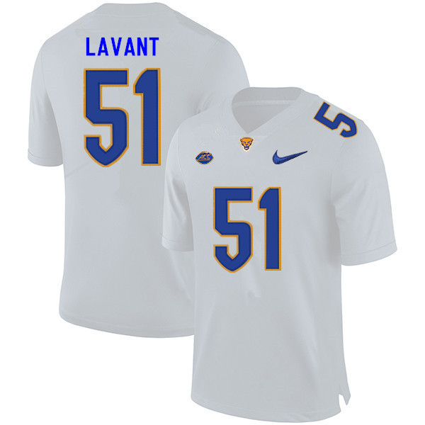 Men #51 Preston Lavant Pitt Panthers College Football Jerseys Sale-White